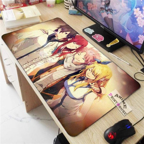 Fairy Tail Mouse Pad with Natsu, Erza, Gray & Lucy APH0705 70x30CM / As Shown Official Anime Mouse Pads Merch