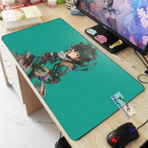 My Hero Academia Mouse Pad, Izuku in Green Background APH0705 70x30CM / As Shown Official Anime Mouse Pads Merch