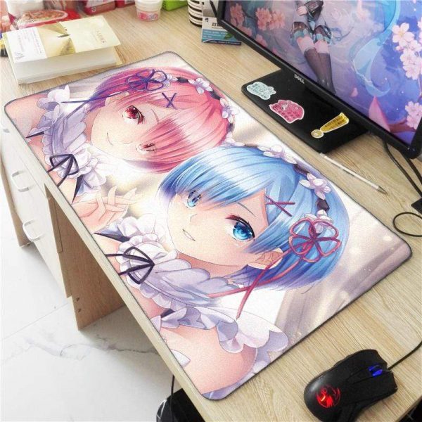 Re Zero Mouse Pad with Rem & Ram APH0705 70x30CM / As Shown Official Anime Mouse Pads Merch