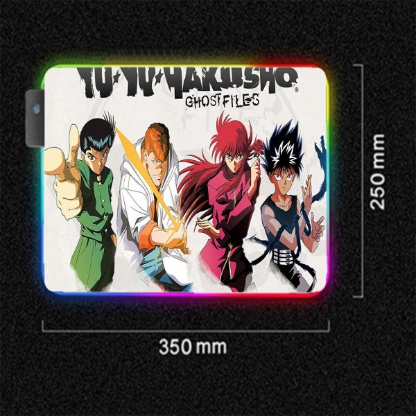 Anime RGB Yu Yu Hakusho Personagens Laptop Keyboard LED Anime Mousepad PC Connection Computer USB Gaming 1 - Anime Mousepads