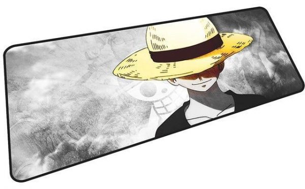 Black and White Strawhat Luffy mousepad 3 / Size 600x300x2mm Official Anime Mousepads Merch