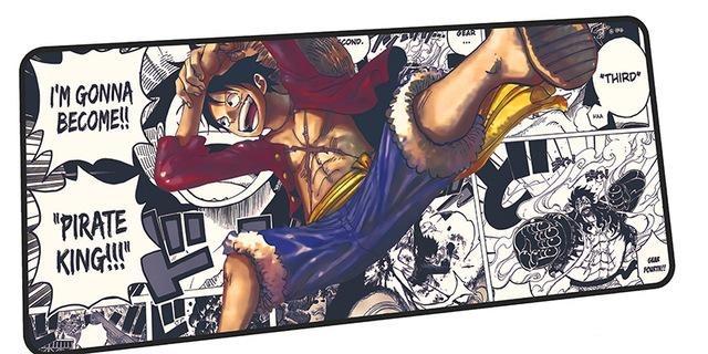 Color Luffy on Black and White manga mousepad 10 / Size 600x300x2mm Official Anime Mousepads Merch