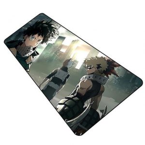 Midoriya, Bakugo, Todoroki, and the City pad 5 / Size 900x400x3mm Official Anime Mousepads Merch