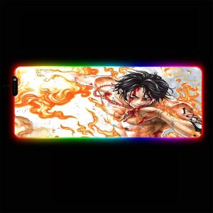 One Piece - Ace Fire - RGB Mouse Pad 350x250x3mm Official Anime Mousepad Merch