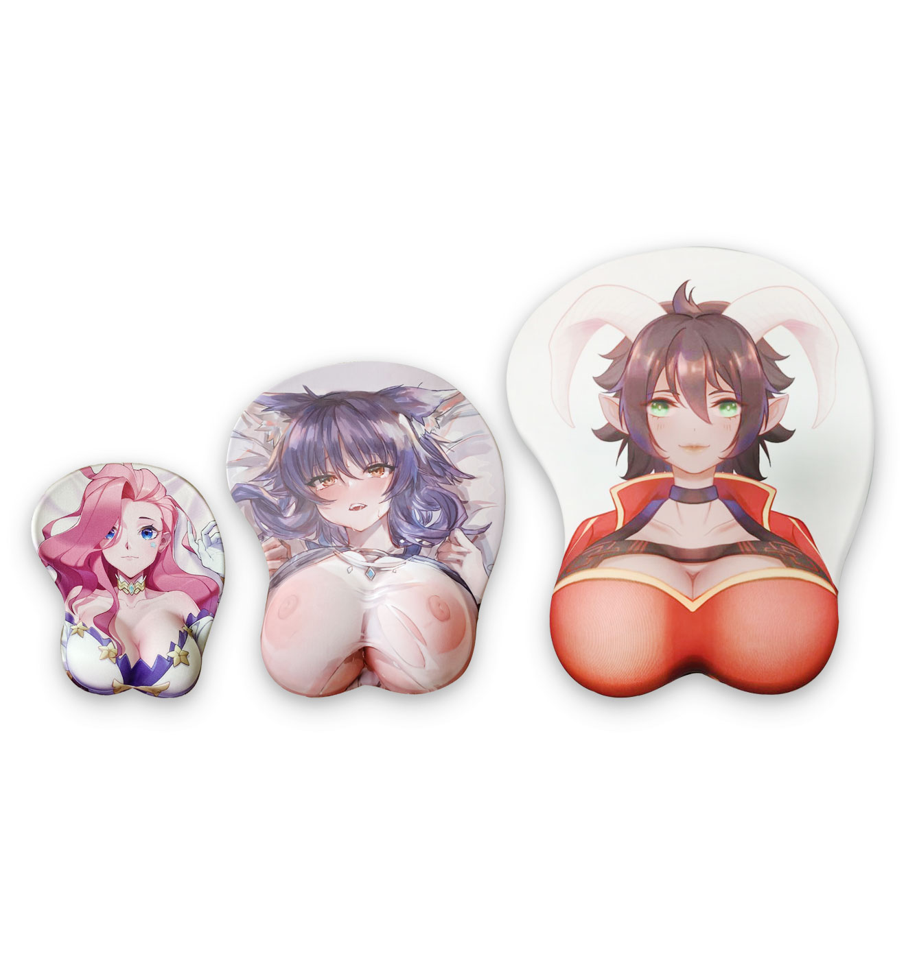 pink double ponytail girl life size oppai mousepad 4768 - Anime Mousepads