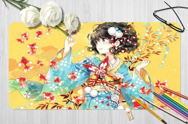 3D Flower Season Girl 3927 Anime Desk Mat YYA1215