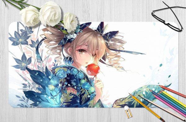 3D Flower Season Girl 3935 Anime Desk Mat YYA1215