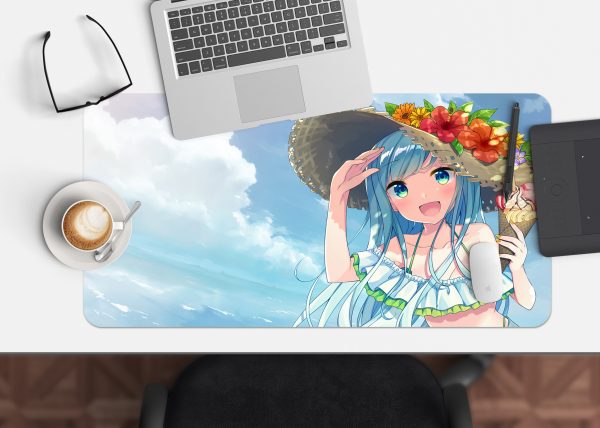 3D Flower Season Girl 3763 Anime Desk Mat YYA1215