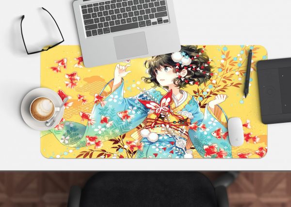 3D Flower Season Girl 3927 Anime Desk Mat YYA1215